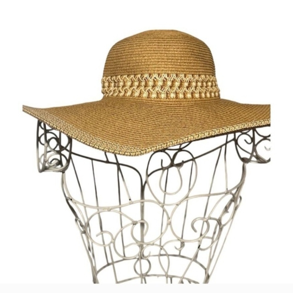 Chic Tan Sun Hat with Braided Detail
